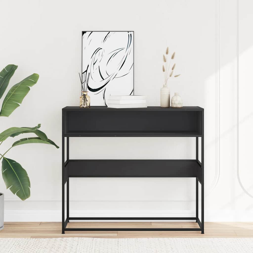 Măsuță consolă, negru, 90x35x80 cm, lemn prelucrat GartenMobel Dekor