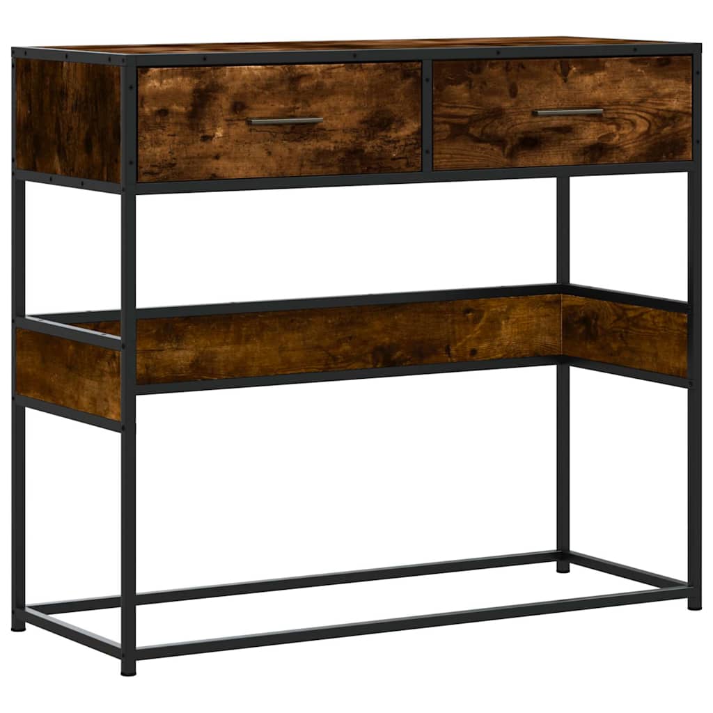 Măsuță consolă, stejar fumuriu, 90x35x80 cm, lemn prelucrat GartenMobel Dekor
