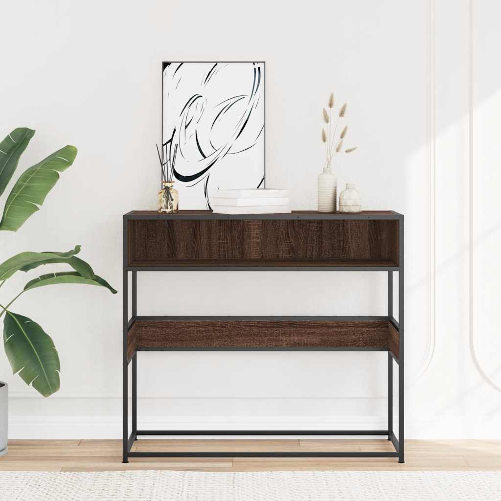 Măsuță consolă, stejar maro, 90x35x80 cm, lemn prelucrat GartenMobel Dekor