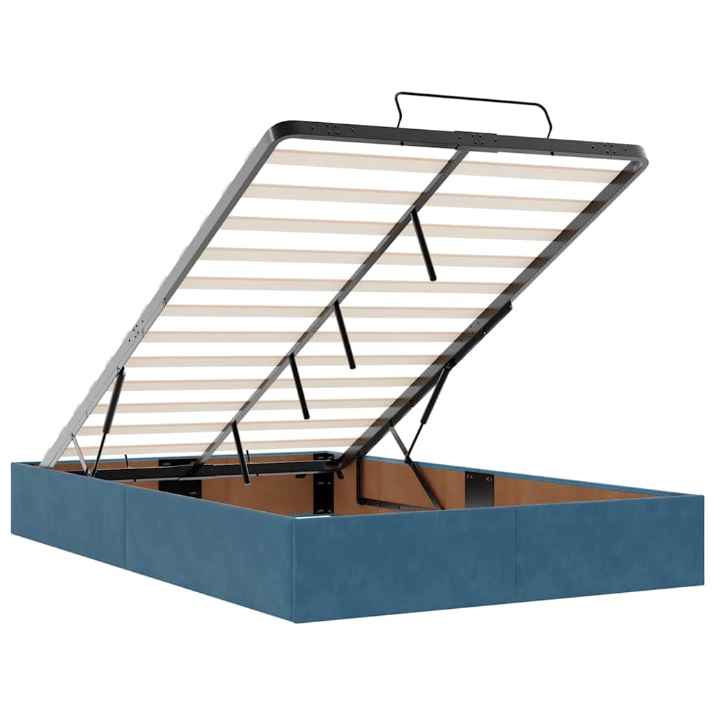Cadru de pat otoman fără saltea Albastru închis catifea GartenMobel Dekor