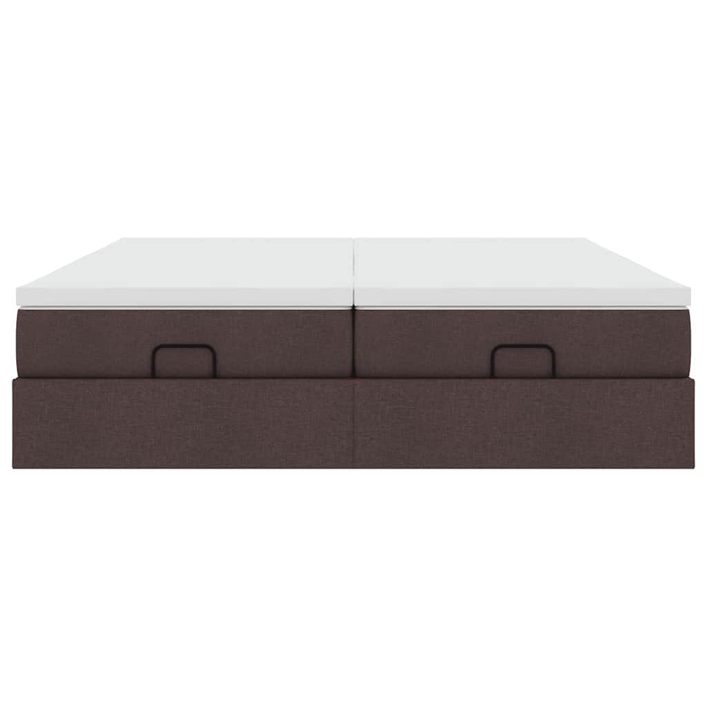 Cadru de pat otoman cu saltele țesătură maro închis 180x200cm GartenMobel Dekor