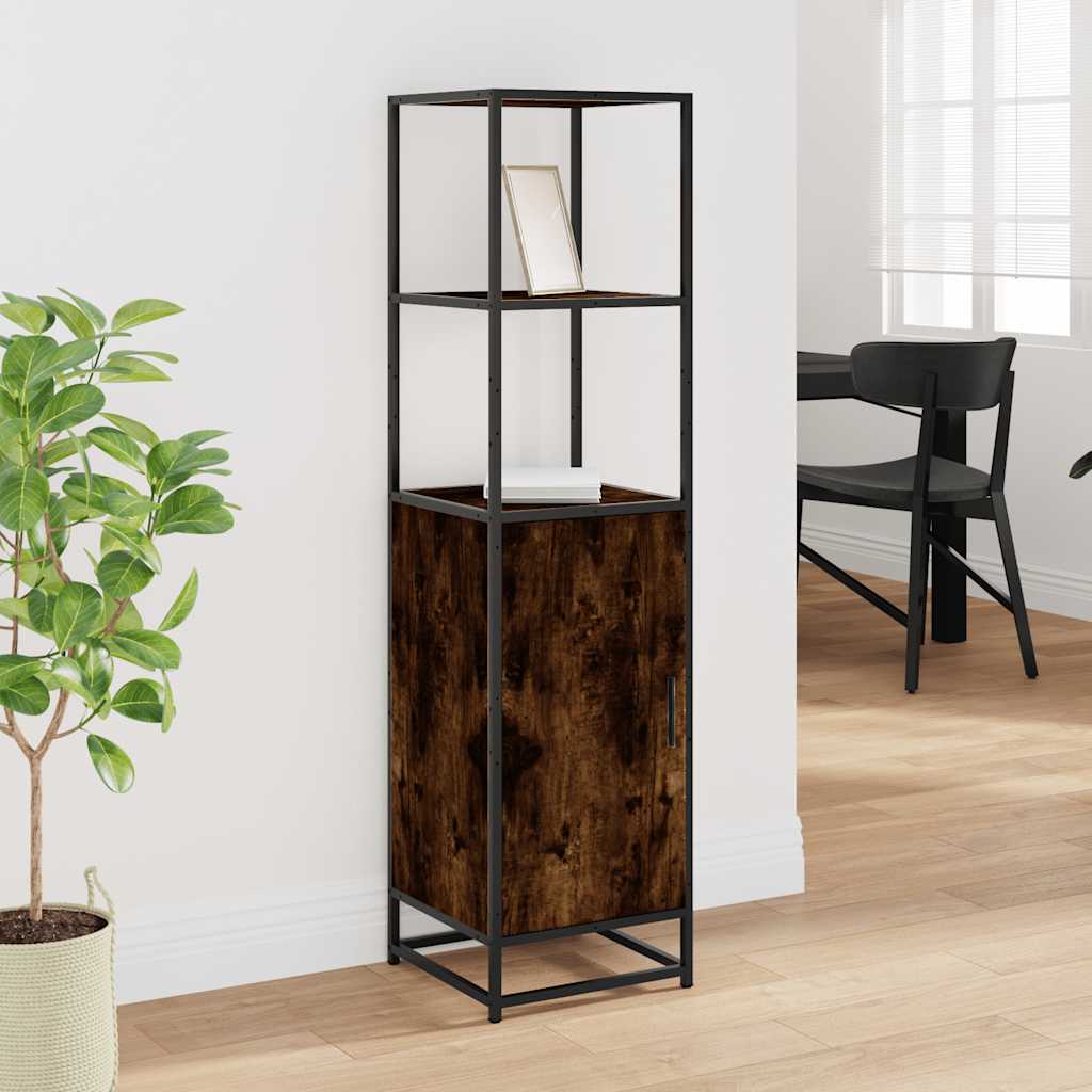 Dulapuru stejar afumat 35,5x35x139 cm lemn și metal prelucrat GartenMobel Dekor