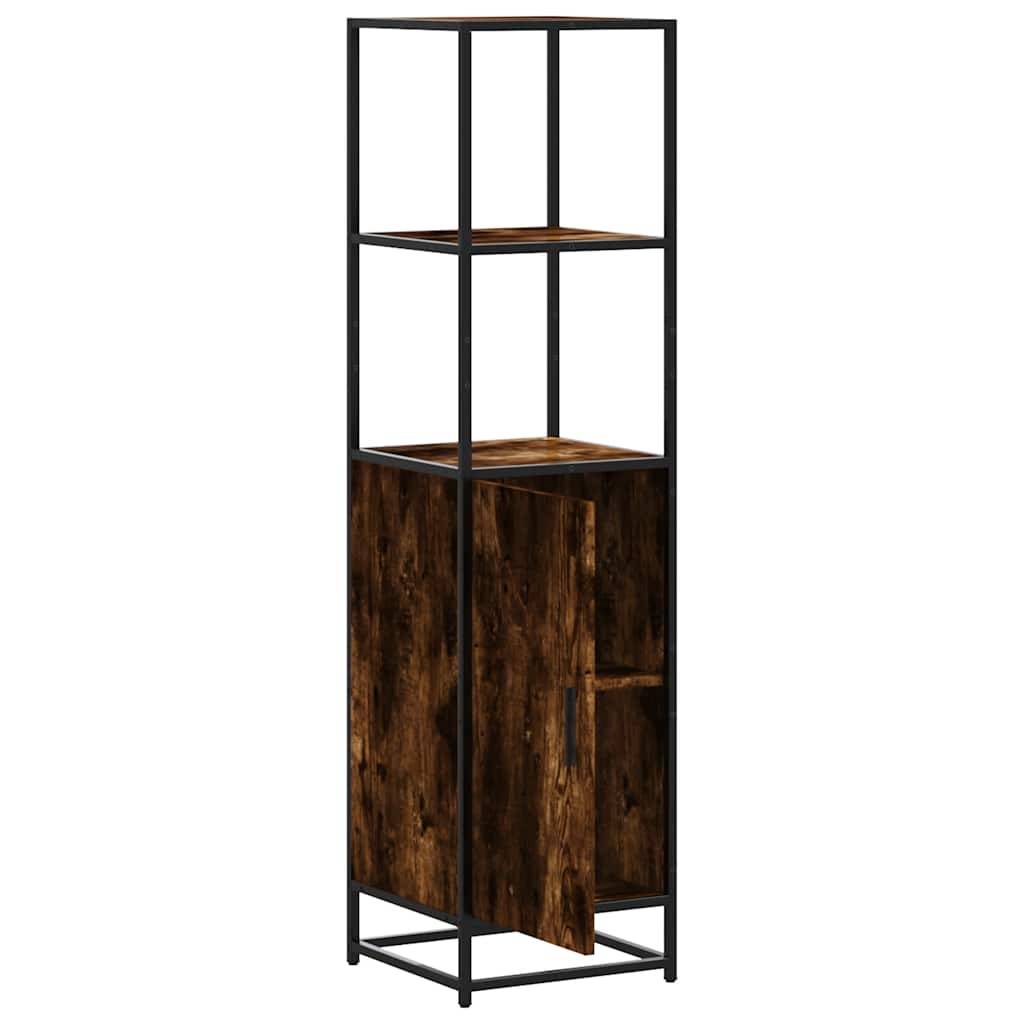 Dulapuru stejar afumat 35,5x35x139 cm lemn și metal prelucrat GartenMobel Dekor