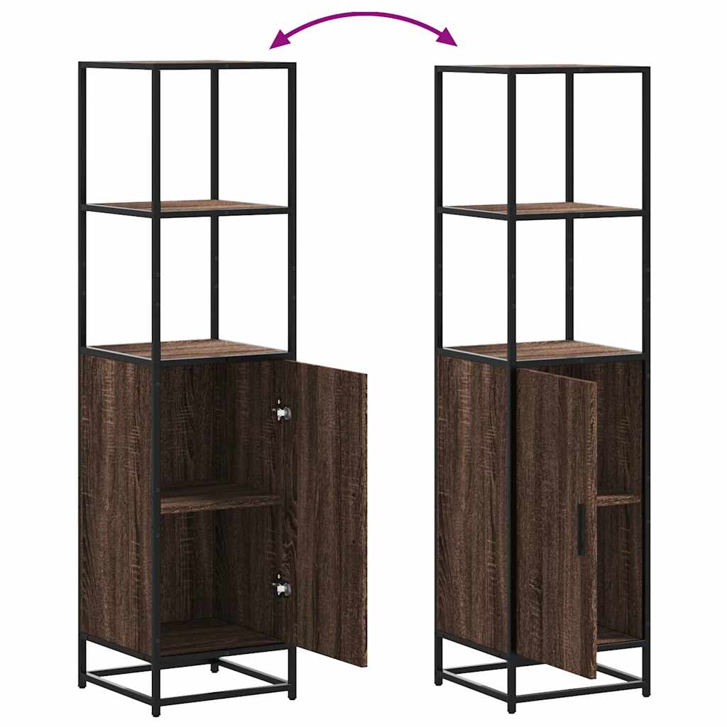 Dulapuru stejar maro 35,5x35x139 cm lemn și metal prelucrat GartenMobel Dekor