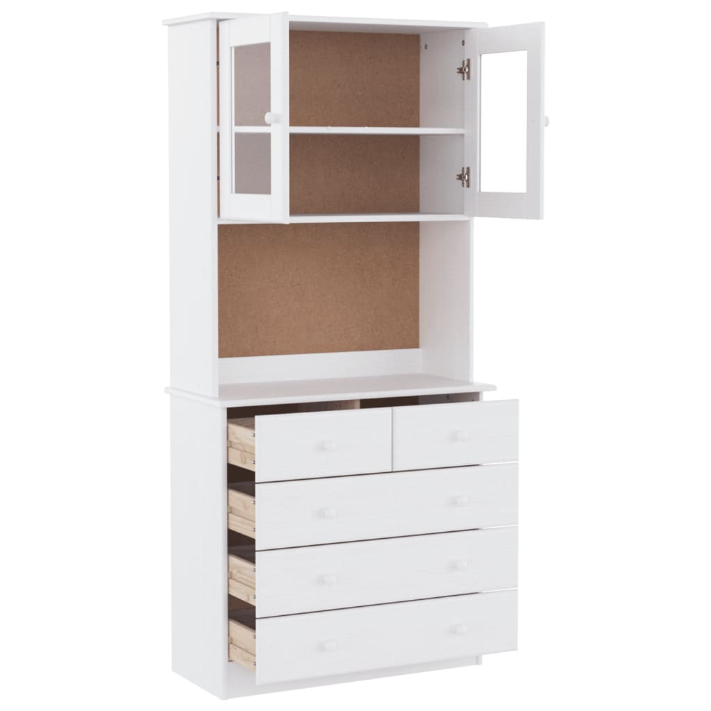Dulap înalt ALTA, alb, 77x35x165 cm, lemn masiv de pin GartenMobel Dekor