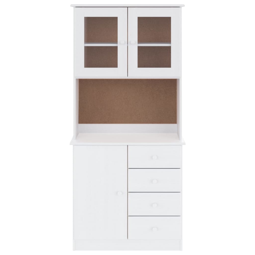 Dulap înalt ALTA, alb, 77x35x165 cm, lemn masiv de pin GartenMobel Dekor