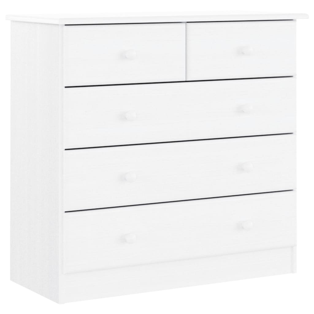 Dulap înalt ALTA, alb, 77x35x165 cm, lemn masiv de pin GartenMobel Dekor