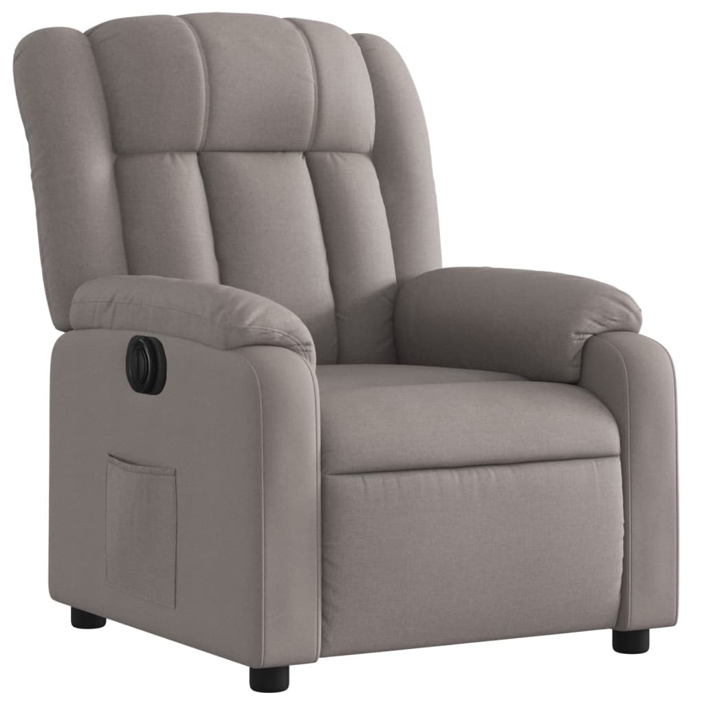Fotoliu rabatabil electric, gri taupe, material textil GartenMobel Dekor