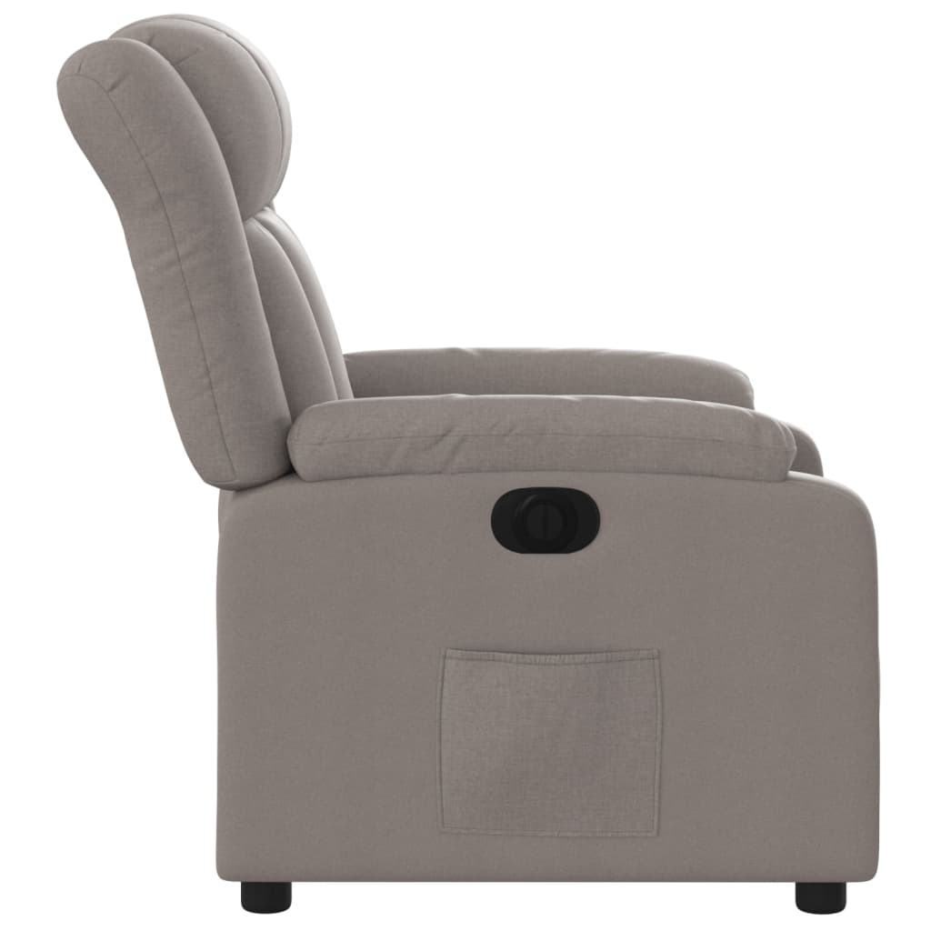 Fotoliu rabatabil electric, gri taupe, material textil GartenMobel Dekor