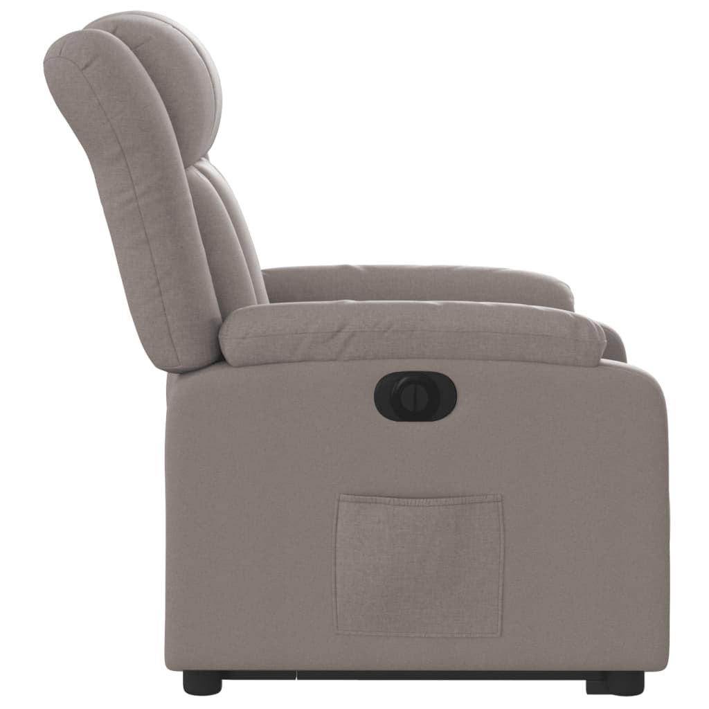 Fotoliu electric rabatabil cu ridicare, gri taupe, textil GartenMobel Dekor
