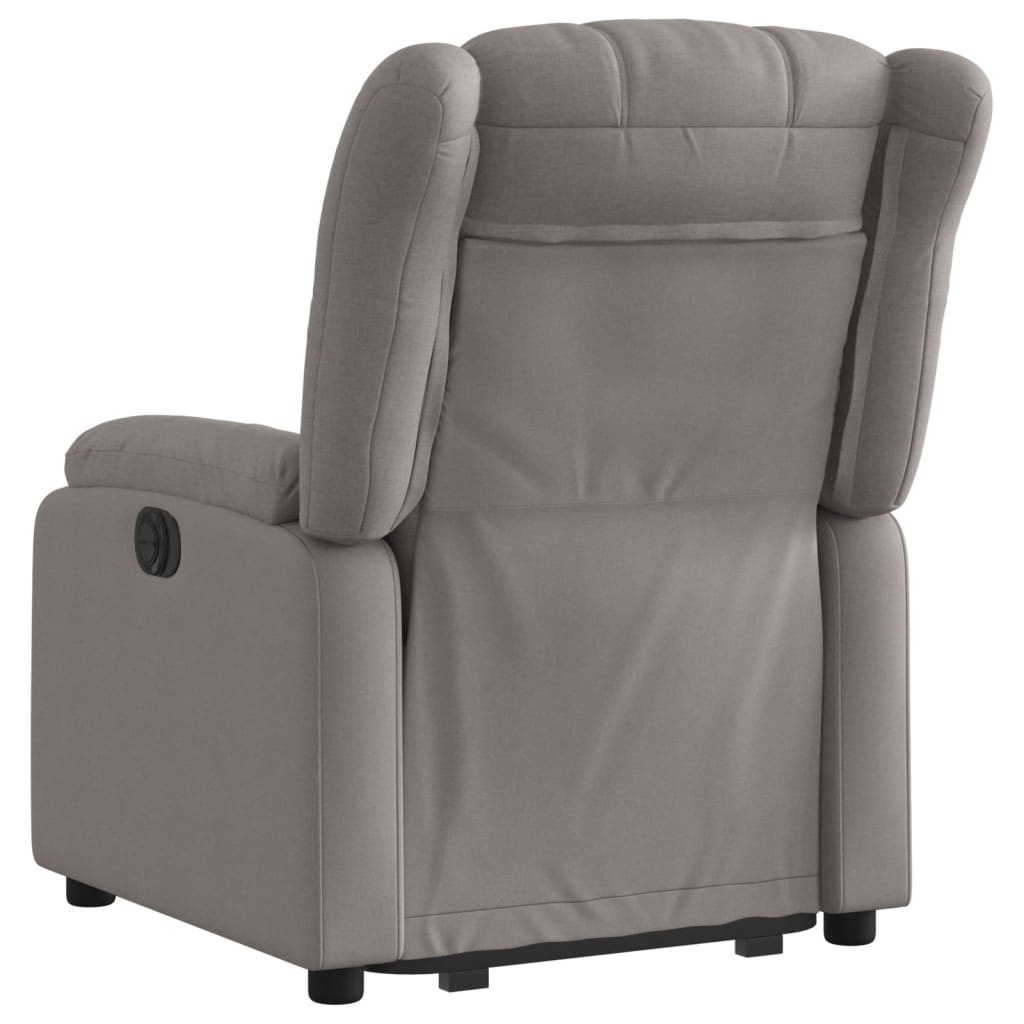 Fotoliu electric rabatabil cu ridicare, gri taupe, textil GartenMobel Dekor