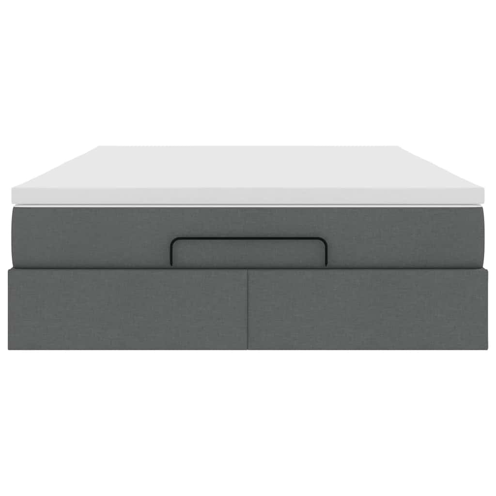 Cadru pat otoman cu saltea țesătură gri închis 140x200 cm GartenMobel Dekor