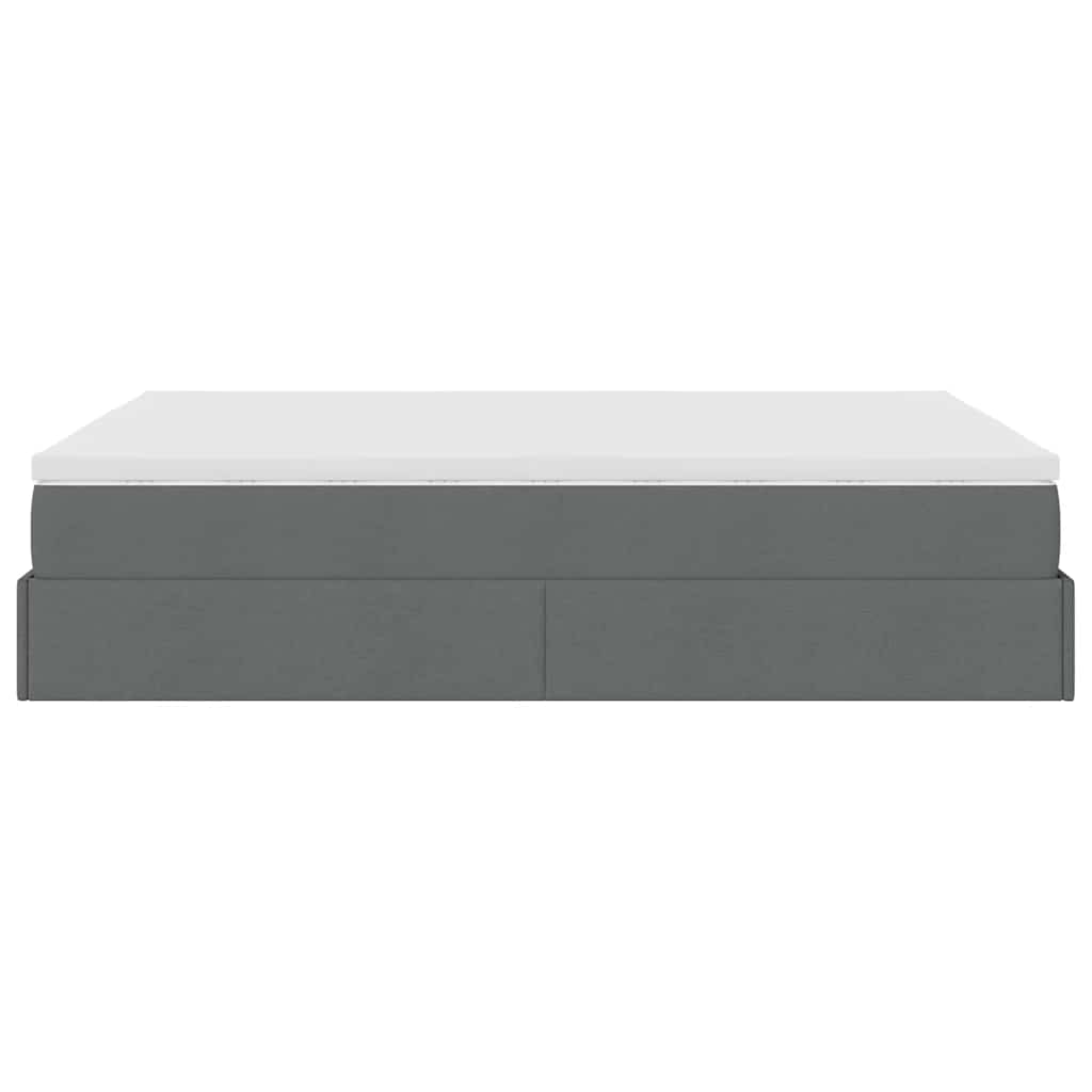 Cadru pat otoman cu saltea țesătură gri închis 140x200 cm GartenMobel Dekor