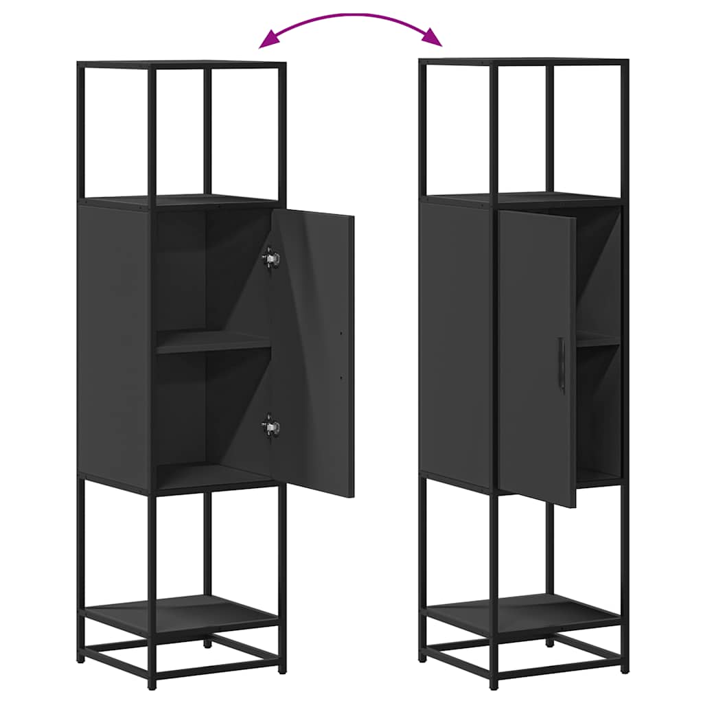 Dulapuru negru 35,5x35x139 cm lemn și metal prelucrat GartenMobel Dekor