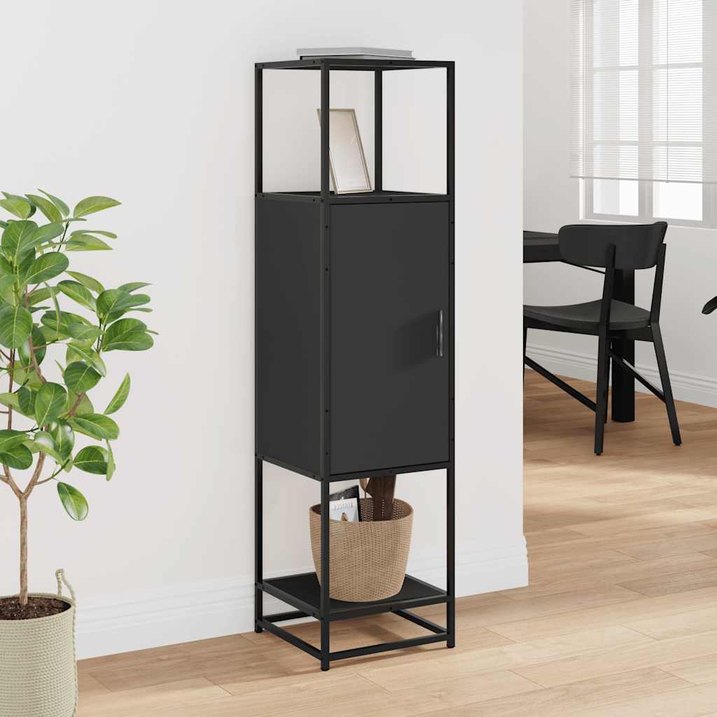 Dulapuru negru 35,5x35x139 cm lemn și metal prelucrat GartenMobel Dekor