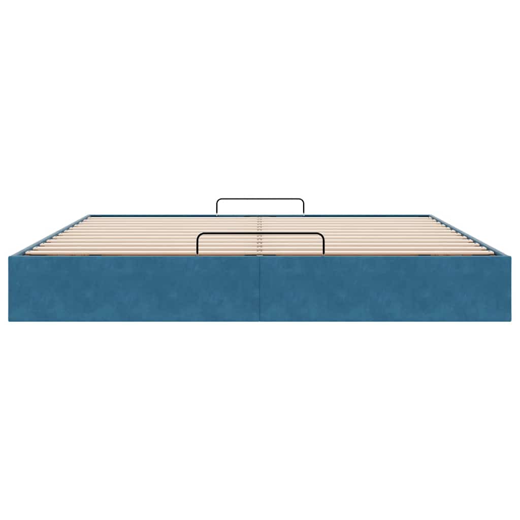Cadru pat otoman fără saltea Albastru închis 180x200 cm catifea GartenMobel Dekor