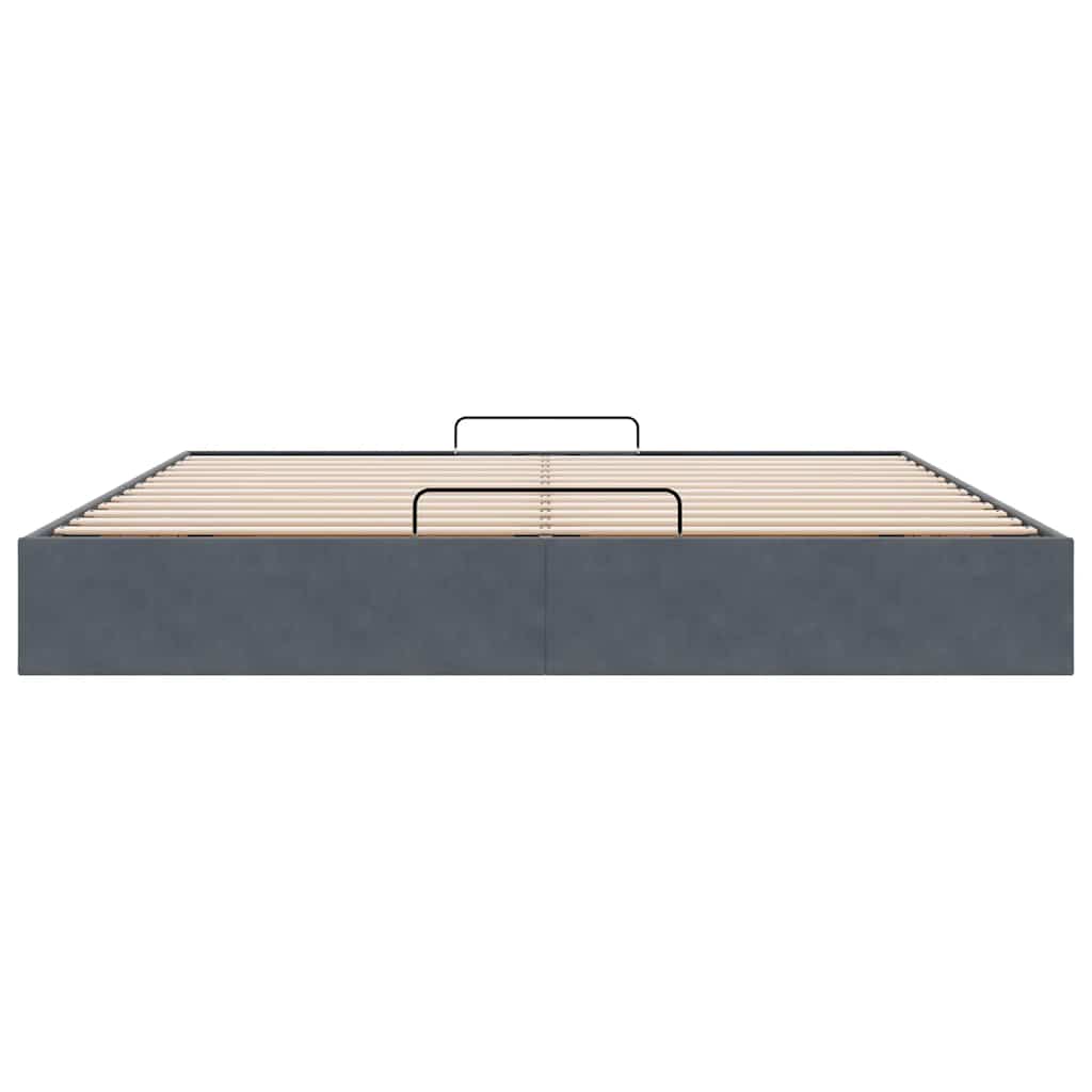 Cadru pat otoman fără saltea Gri închis 180x200 cm catifea GartenMobel Dekor