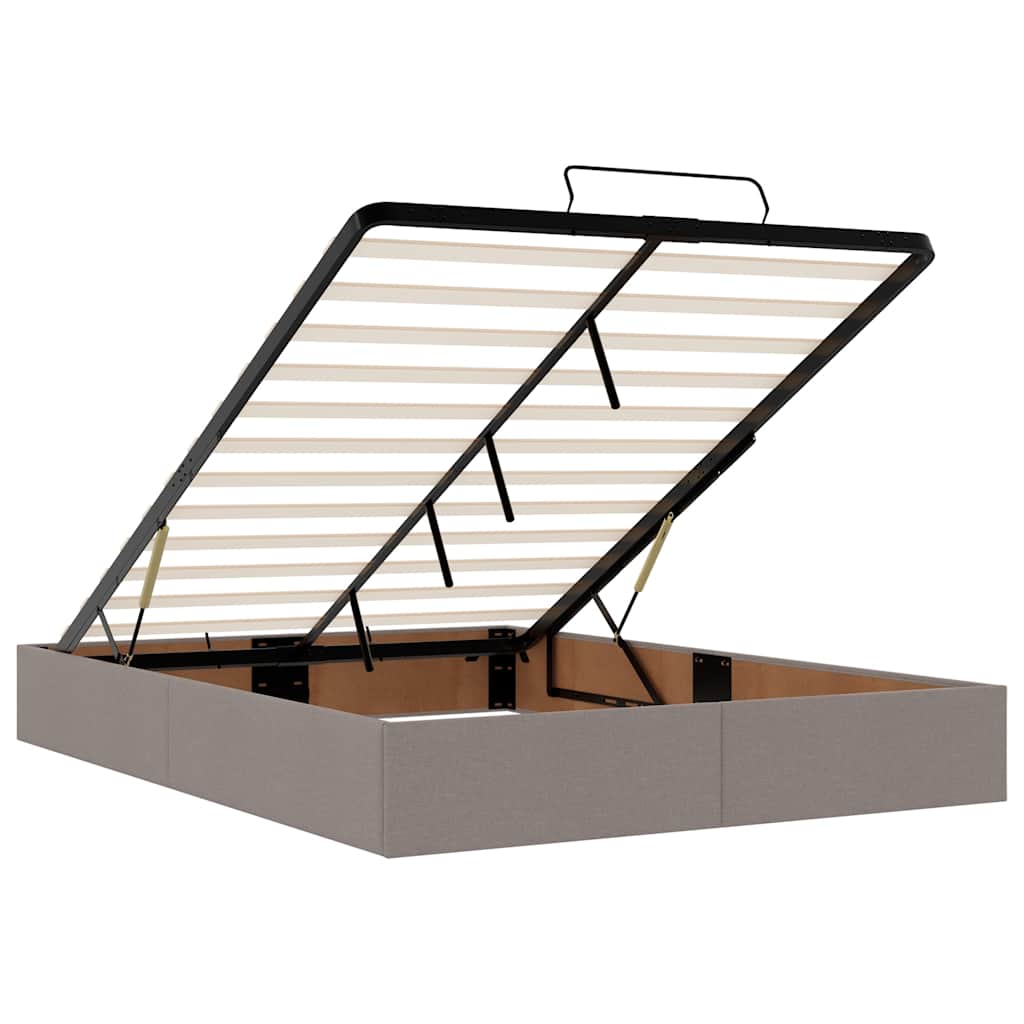 Cadru pat otoman fără saltea cremă 140x200 cm țesătură GartenMobel Dekor