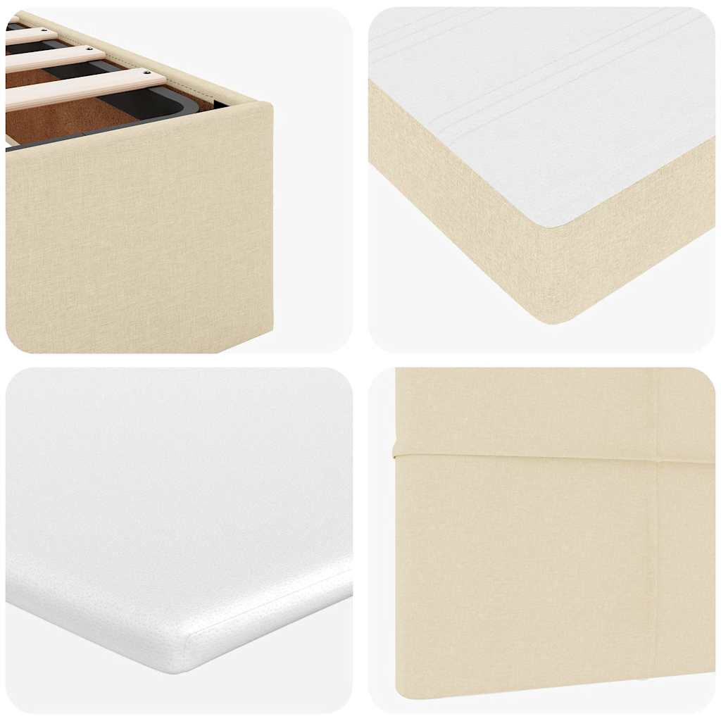 Cadru de pat otoman cu saltea crem 160x200cm stofa GartenMobel Dekor