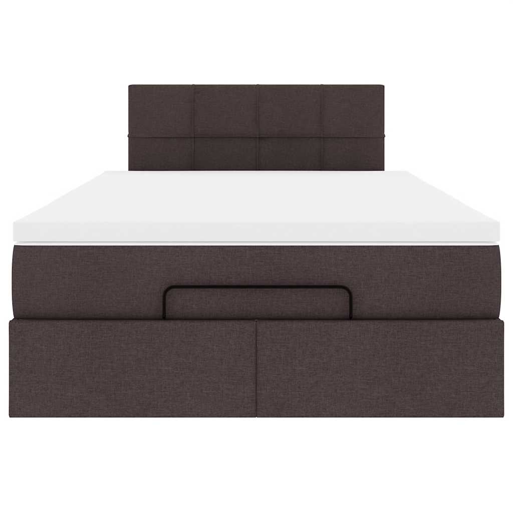 Cadru de pat otoman cu saltea țesătură maro închis 120x200 cm GartenMobel Dekor