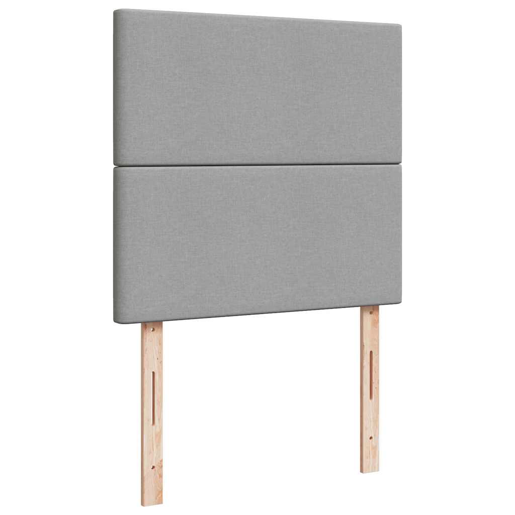 Cadru de pat otoman cu saltea țesătură gri deschis 90x190cm GartenMobel Dekor