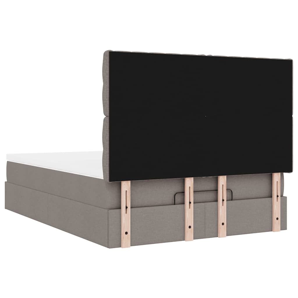 Cadru de pat otoman cu saltea Taupe 140x200cm Material GartenMobel Dekor