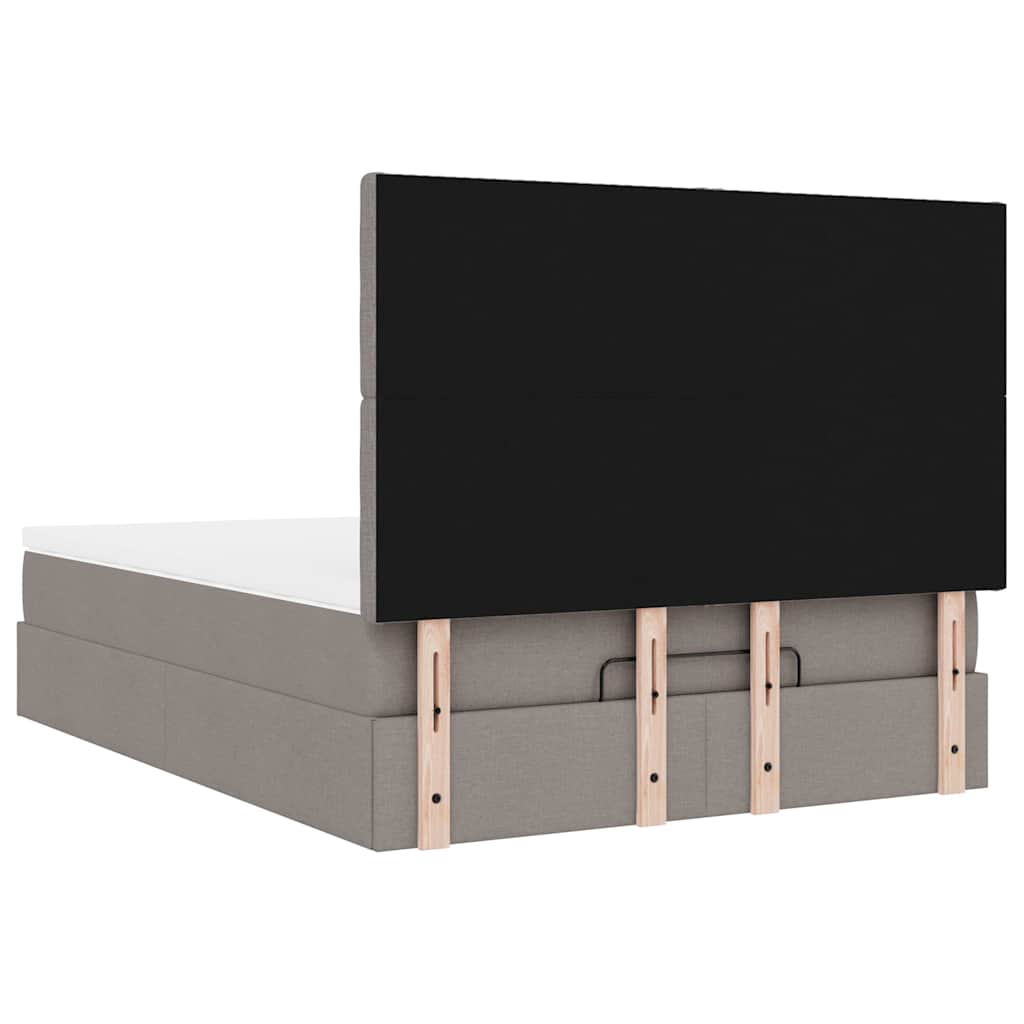 Cadru de pat otoman cu saltea Taupe 140x200cm Material GartenMobel Dekor