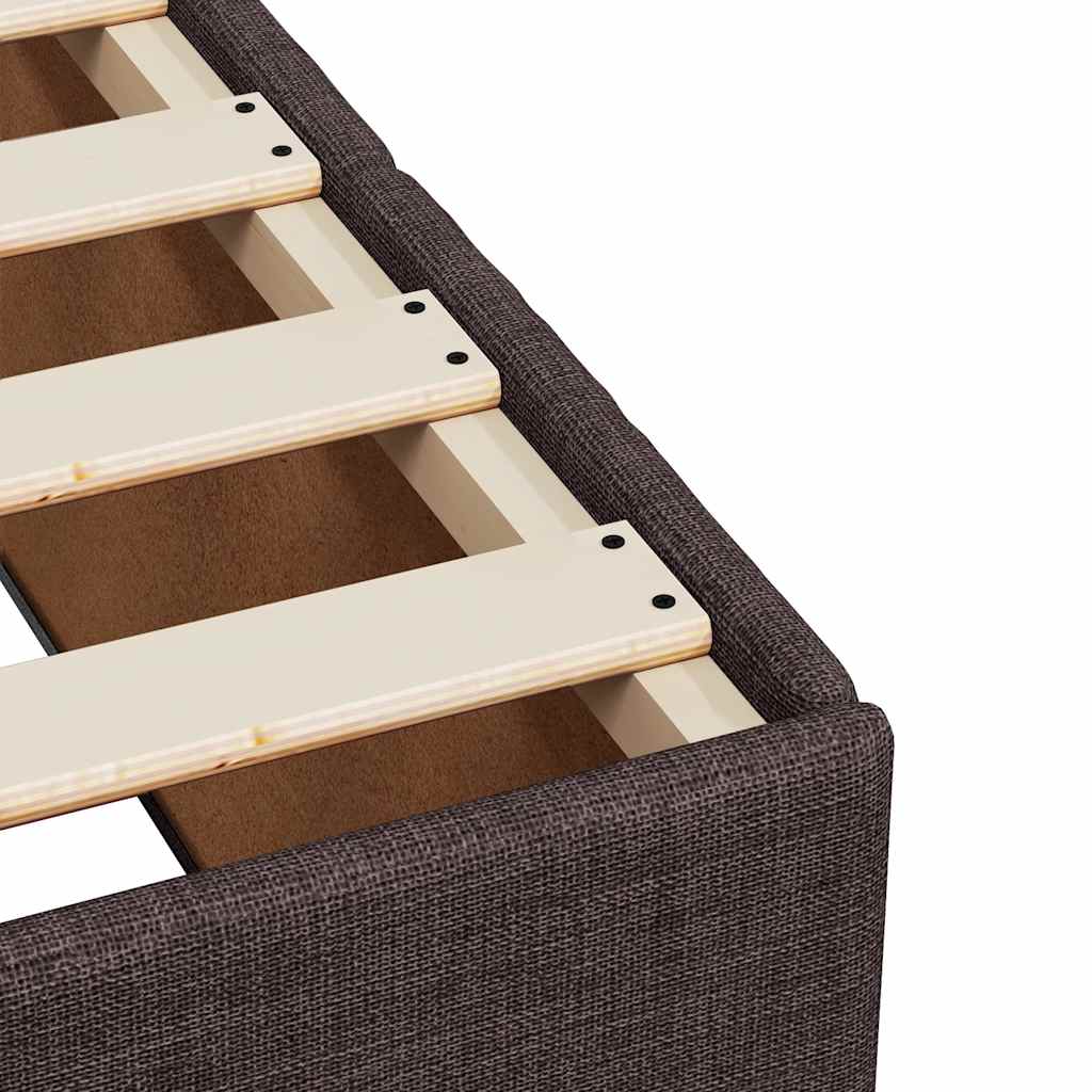 Pat box spring cu saltea, maro închis, 90x200 cm, textil GartenMobel Dekor