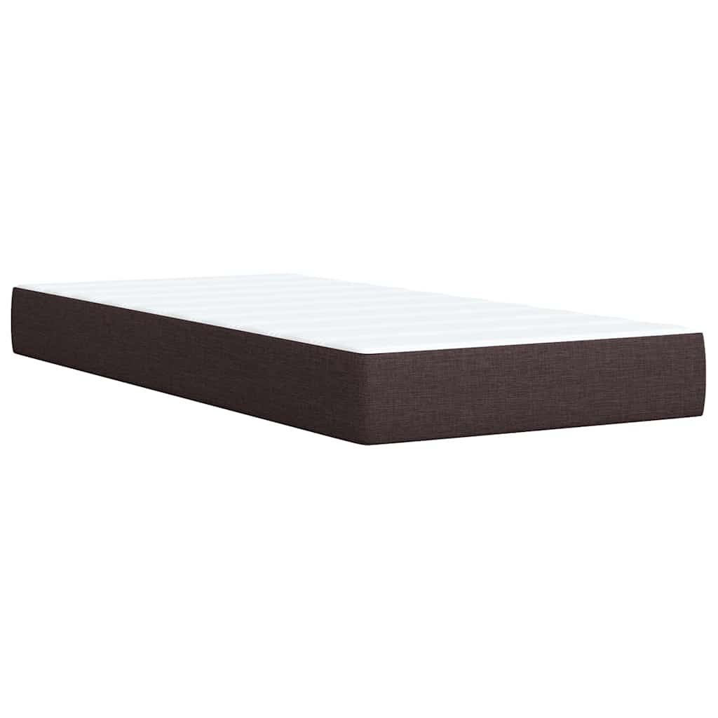 Pat box spring cu saltea, maro închis, 90x200 cm, textil GartenMobel Dekor