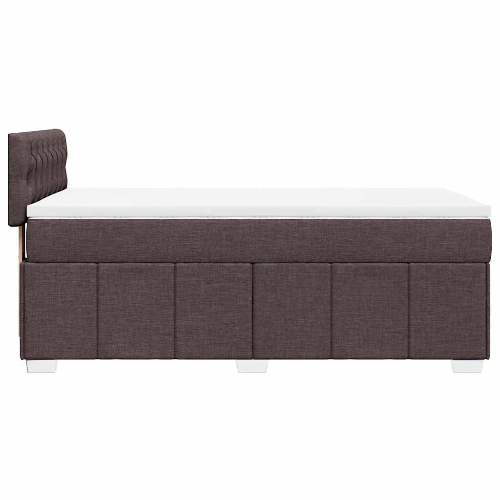 Pat box spring cu saltea, maro închis, 90x200 cm, textil GartenMobel Dekor