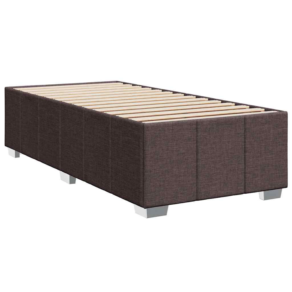 Pat box spring cu saltea, maro închis, 90x200 cm, textil GartenMobel Dekor