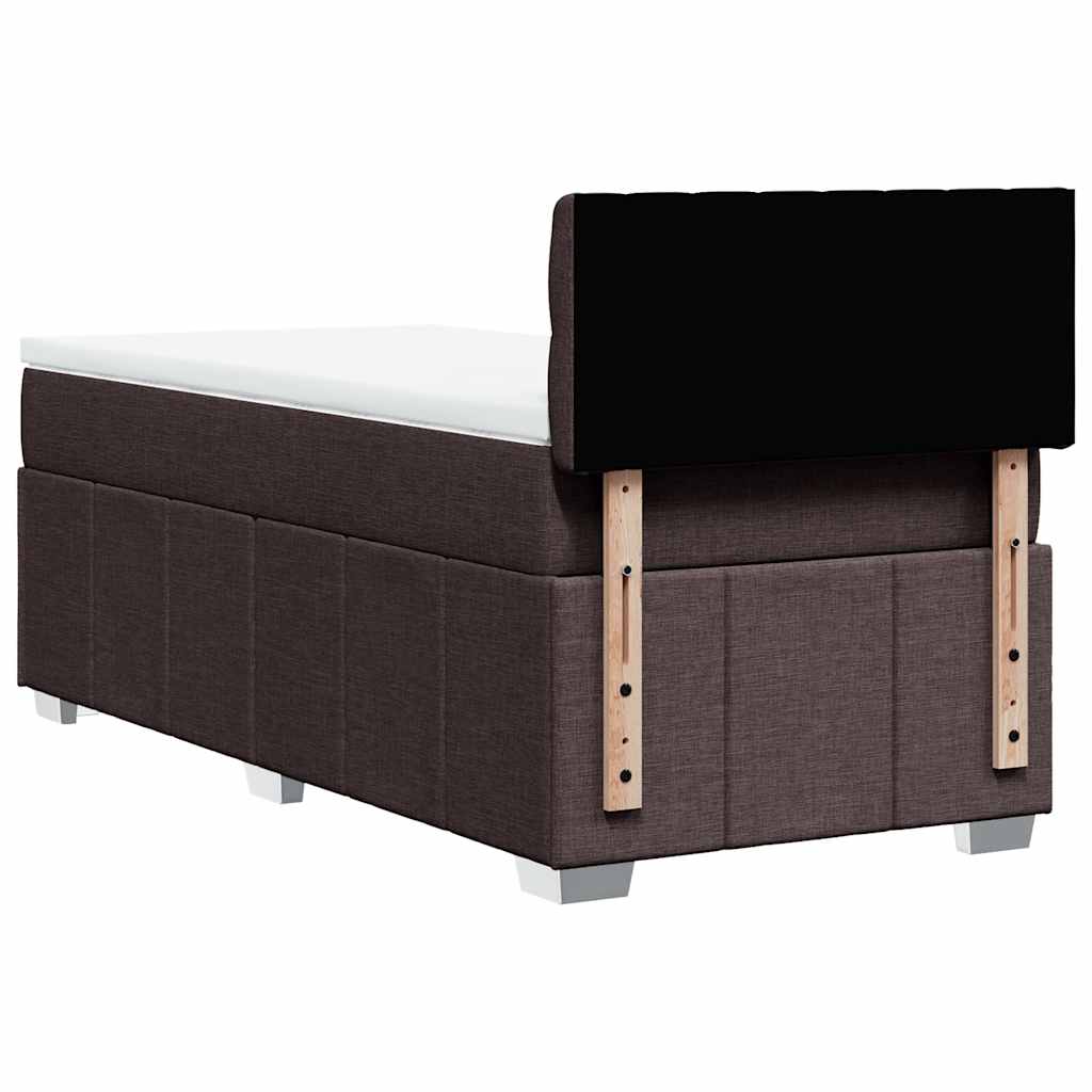 Pat box spring cu saltea, maro închis, 90x200 cm, textil GartenMobel Dekor