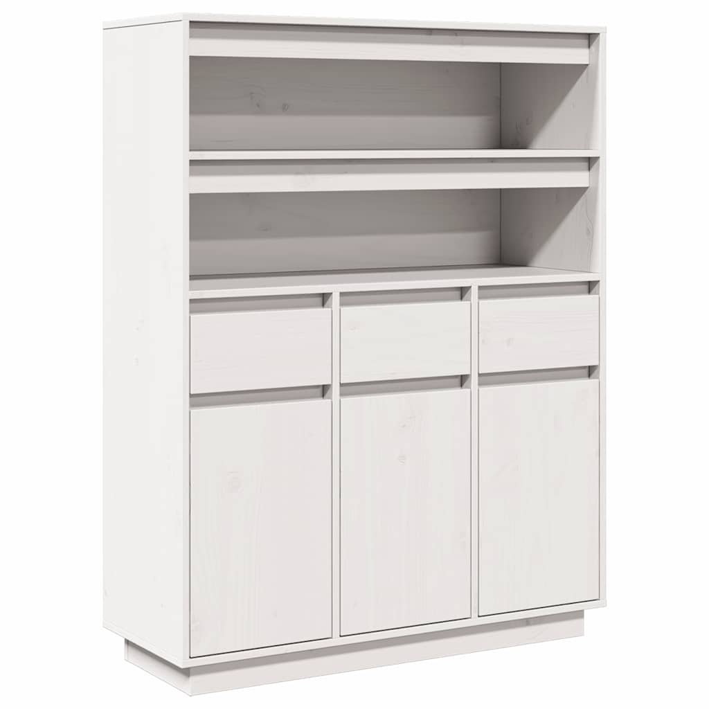 Dulap înalt, alb, 89x34x116,5 cm, lemn masiv de pin GartenMobel Dekor