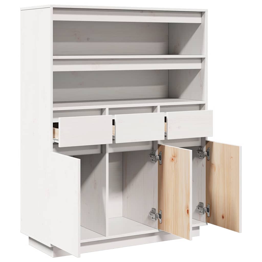 Dulap înalt, alb, 89x34x116,5 cm, lemn masiv de pin GartenMobel Dekor