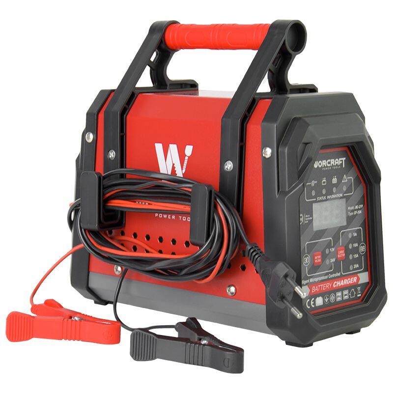 Incarcator baterie auto, 12V/5-20A, 24V/5-10A, 230 V, IP20, Worcraft GartenVIP DiyLine
