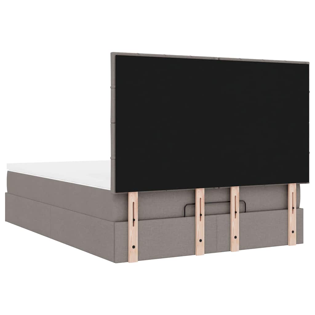 Cadru de pat otoman cu saltea Taupe 140x200cm Material GartenMobel Dekor
