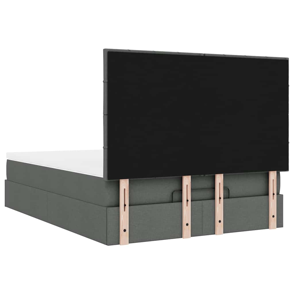 Cadru pat otoman cu saltea țesătură gri închis 140x200 cm GartenMobel Dekor