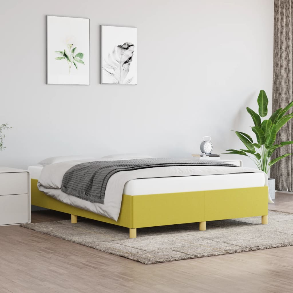 Cadru de pat fără saltea, verde, 140x190 cm, textil GartenMobel Dekor