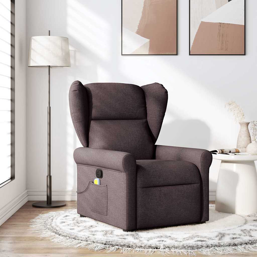 Fotoliu de masaj rabatabil, maro închis, material textil GartenMobel Dekor