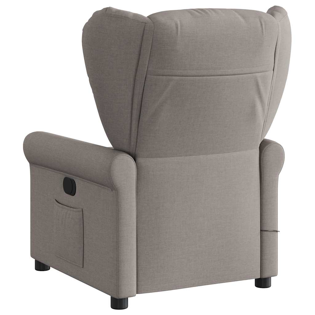Fotoliu de masaj rabatabil, gri taupe, material textil GartenMobel Dekor