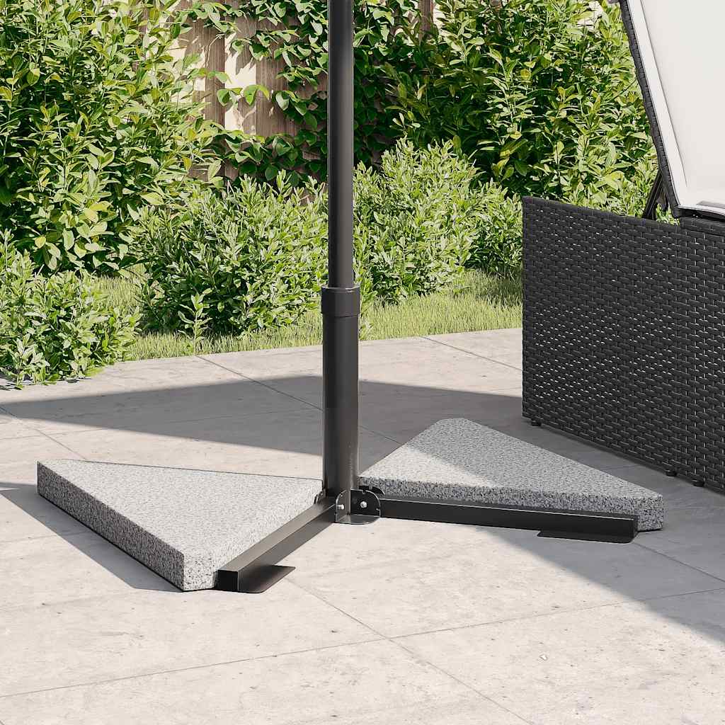 Plăci cu greutate umbrelă 2 buc granit gri triunghiular 14 kg GartenMobel Dekor