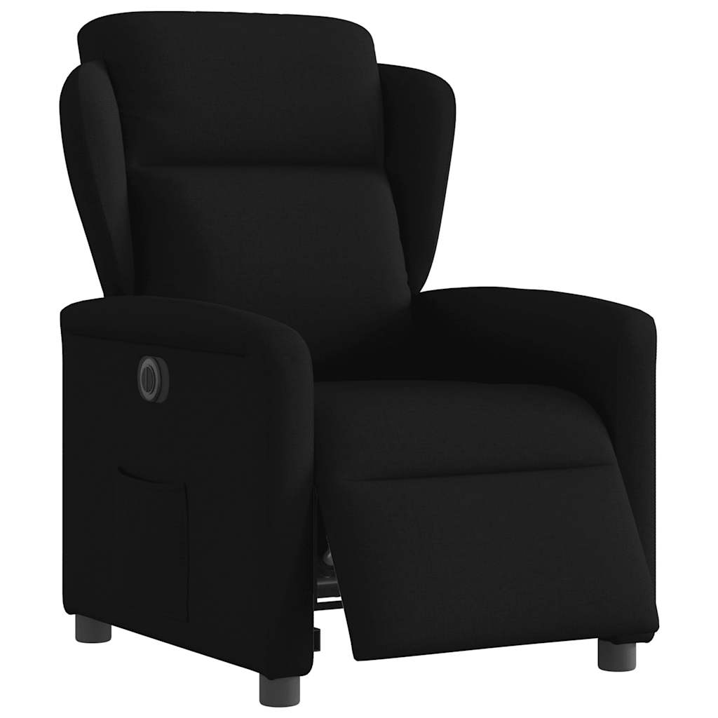 Fotoliu rabatabil electric, negru, material textil GartenMobel Dekor