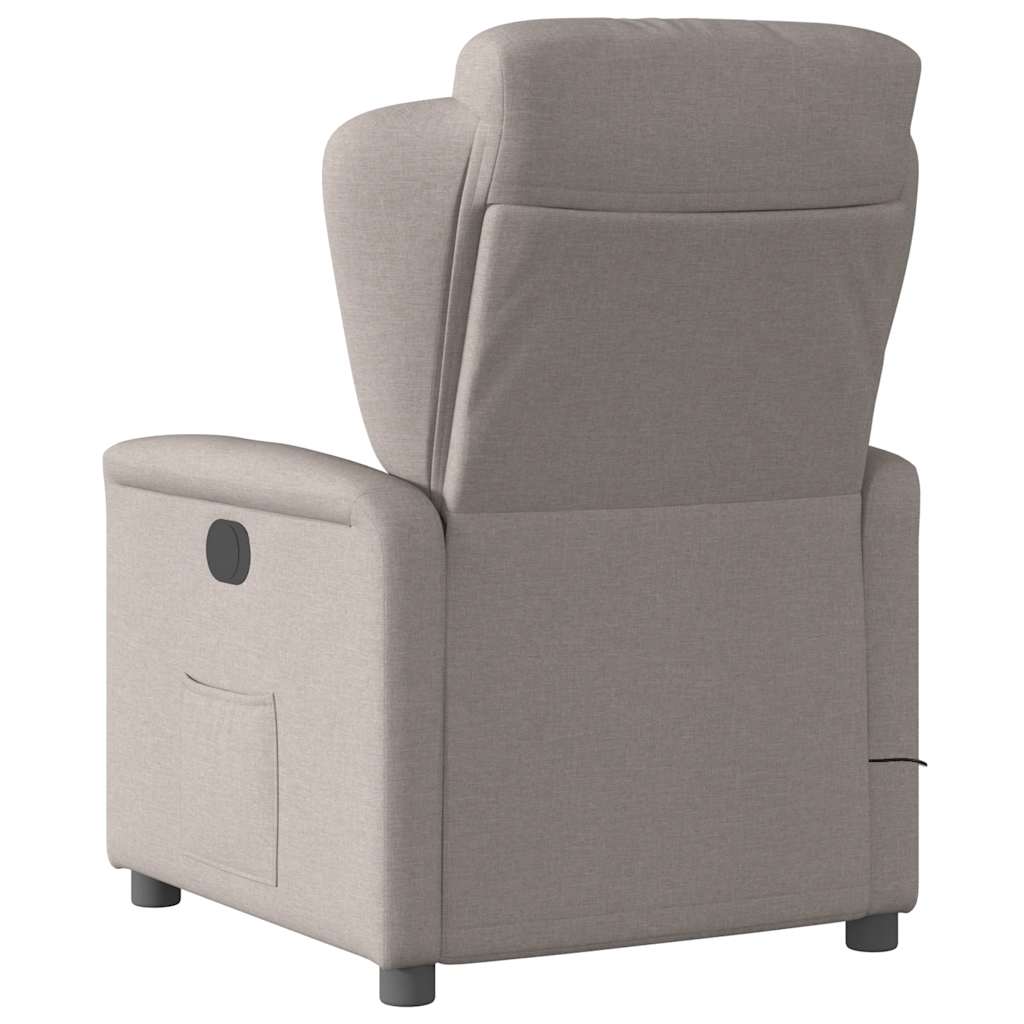 Fotoliu electric de masaj rabatabil, gri taupe, textil GartenMobel Dekor