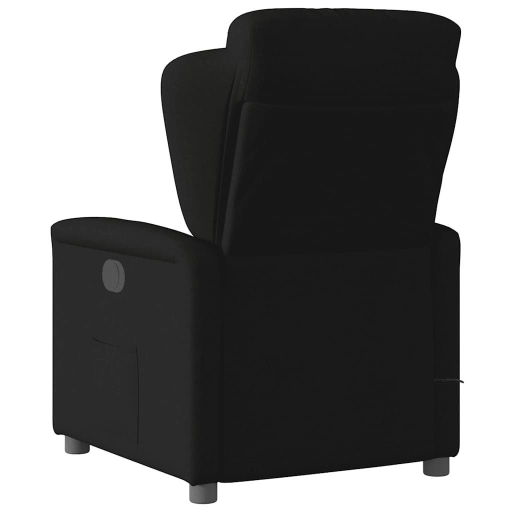 Fotoliu electric de masaj rabatabil, negru, textil GartenMobel Dekor