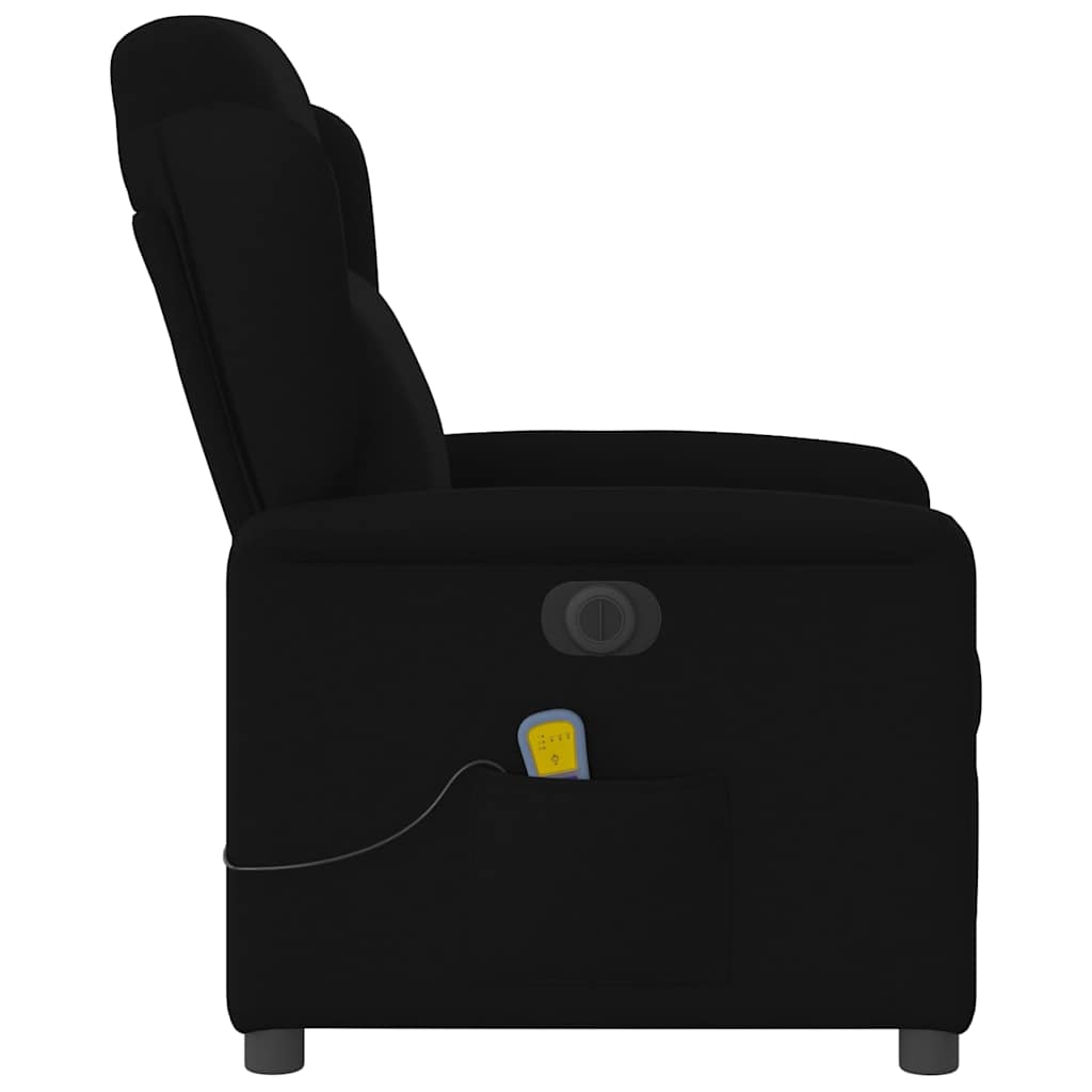 Fotoliu electric de masaj rabatabil, negru, textil GartenMobel Dekor