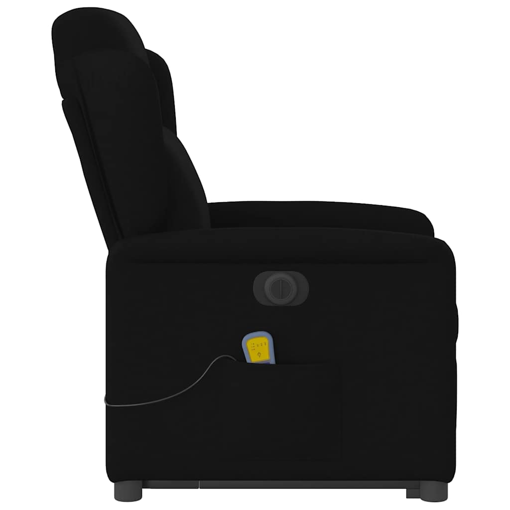 Fotoliu electric de masaj rabatabil cu ridicare, negru, textil GartenMobel Dekor