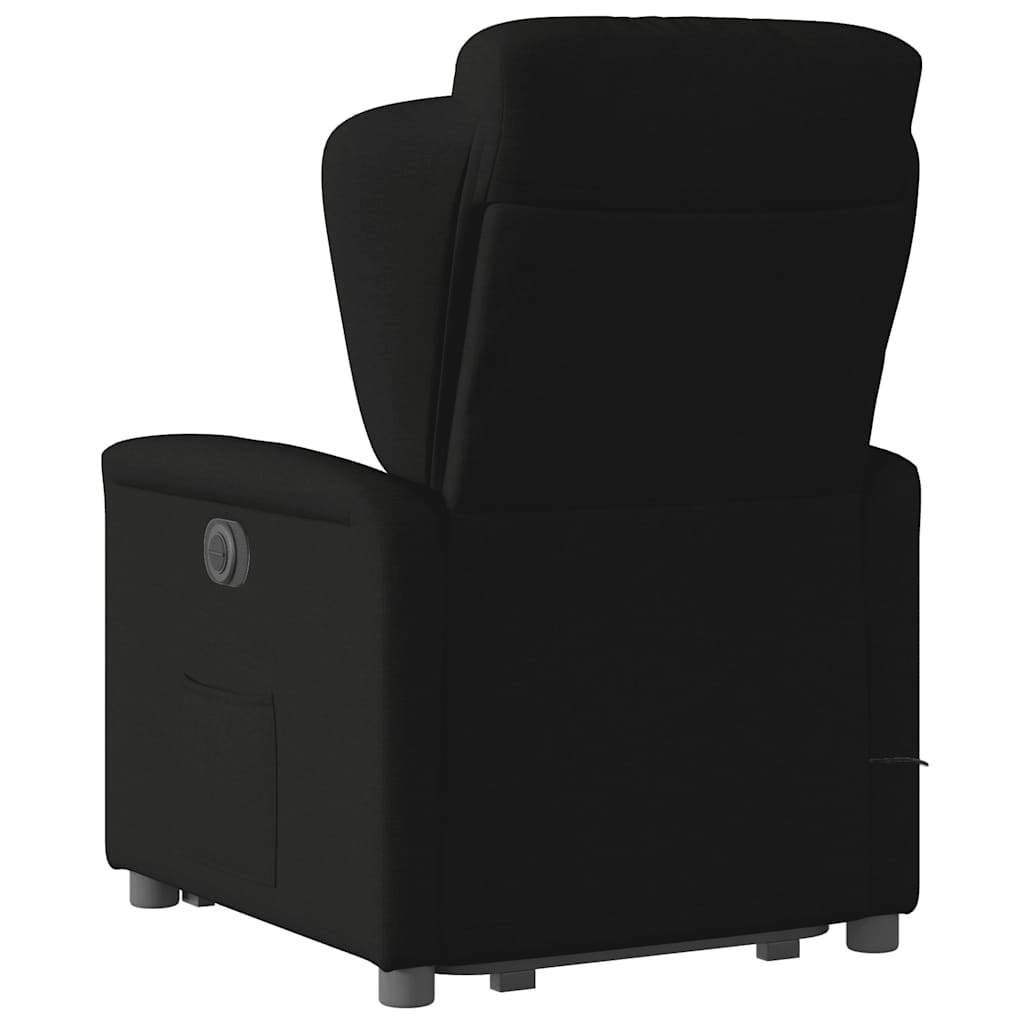 Fotoliu electric de masaj rabatabil cu ridicare, negru, textil GartenMobel Dekor