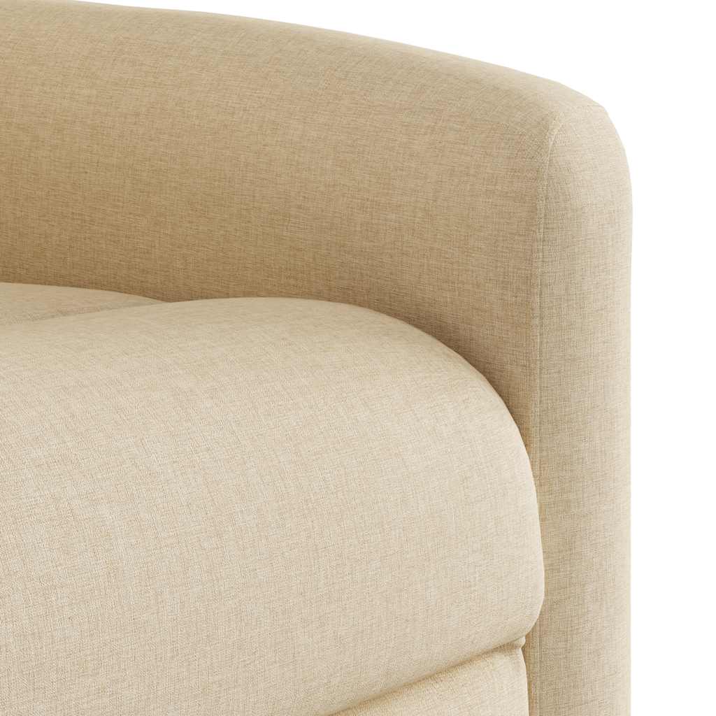 Fotoliu masaj rabatabil cu ridicare, crem, material textil GartenMobel Dekor