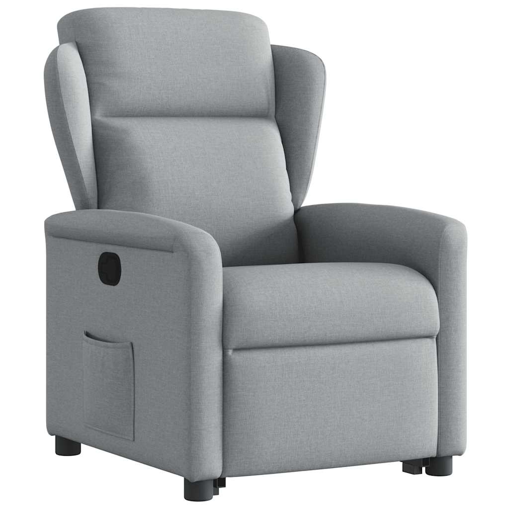 Fotoliu rabatabil cu ridicare, gri deschis, material textil GartenMobel Dekor