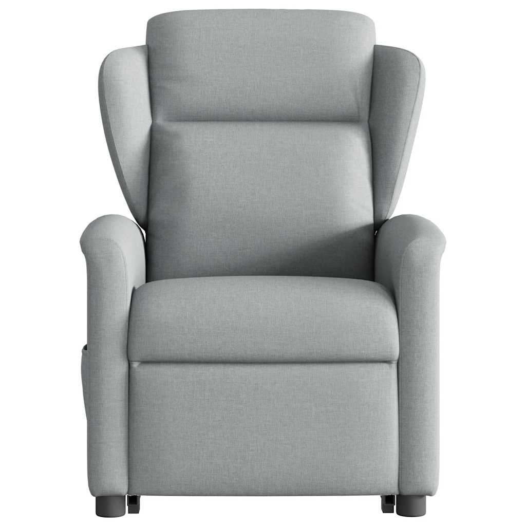 Fotoliu rabatabil cu ridicare, gri deschis, material textil GartenMobel Dekor